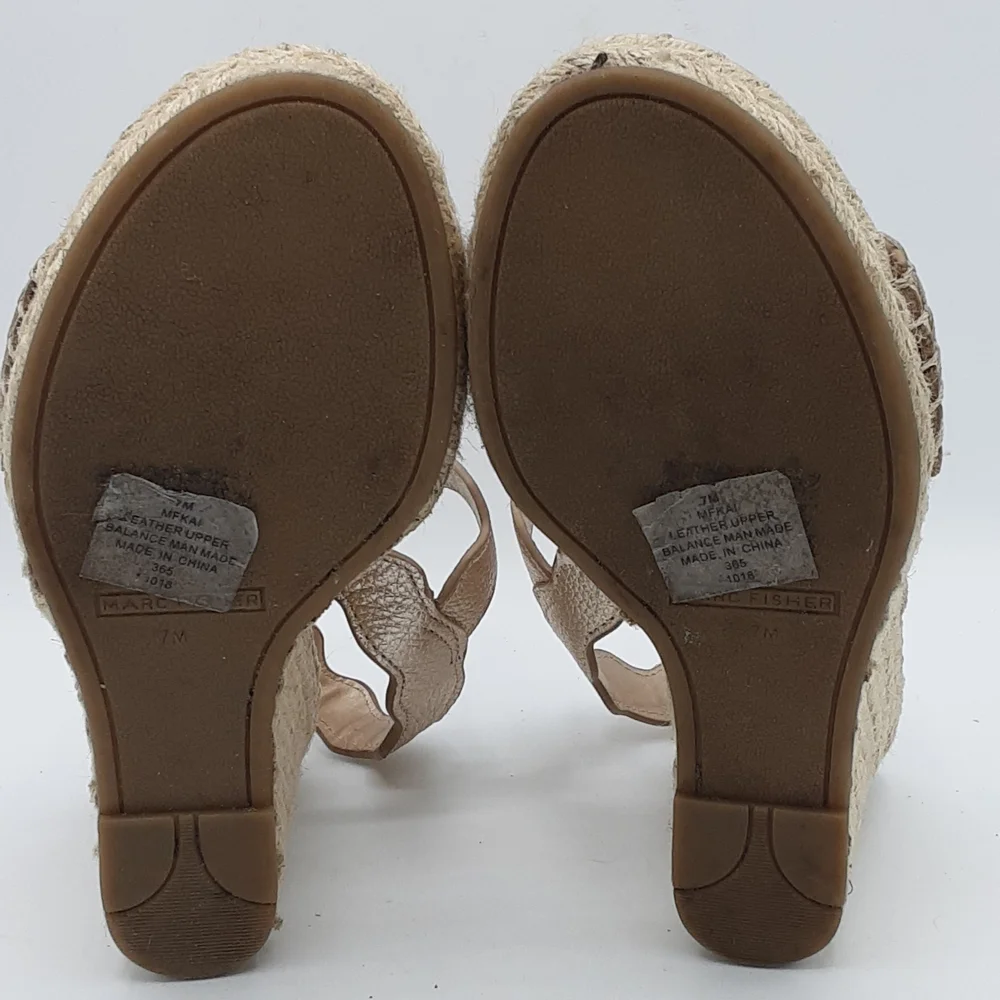 Marc Fisher Kai Metallic Espadrille Wedge Sandals.